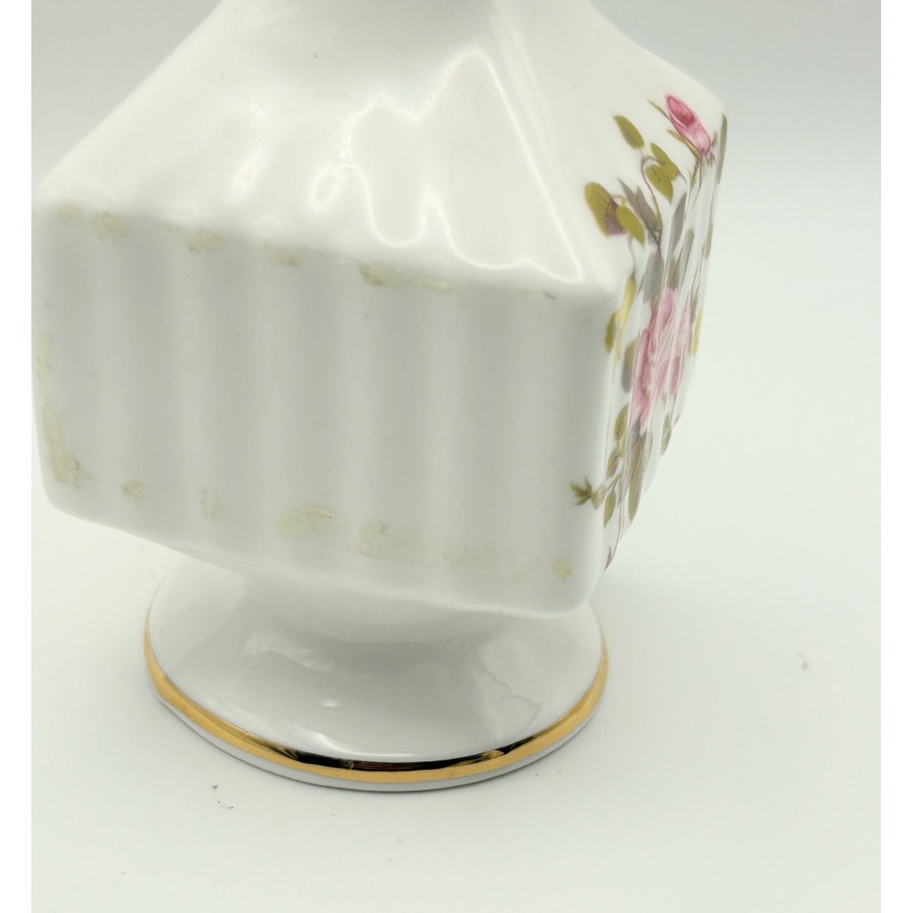 Royal Tara Ireland Fine Bone China Bud Vase Pink Rose Floral Gold Trim 7.5 Inch - Picture 7 of 8